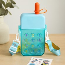 TeknoKapsül Telefon Su Matarası 300 ml - Pipetli Vidalı Kapak Askılı