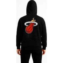 Mrayss  Üç Iplik Kapüşonlu Ön ve Arka Baskılı Sweatshirt Hoodie - Siyah