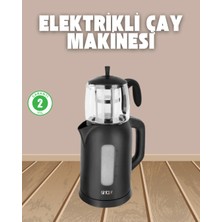 TeknoKapsül 0,9 L Cam Demlik 1,7 L Su Haznesi ile Çay Keyfi