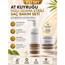 White Diamond Hızlı Saç Uzama Etkili At Kuyruğu Şampuan 500 ml ve Saç Maskesi 500 ml Saç Bakım Seti