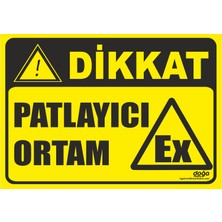 Ferizli Reklam Patlayıcı Ortam Iş Güvenliği Levhaları – Uyarı ve Ikaz Tabelaları (25×35, 35×50, 50×70 Cm)