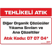 Ferizli Reklam Tehlikeli Atık Diğer Organik Çözücüler Yıkama Sıvıları ve Ana Çözeltiler 07 07 04* Iş Güvenliği Levhaları – Uyarı ve Ikaz Tabelaları (25×35, 35×50, 50×70 Cm)