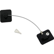 TeknoKapsül Siyah Plaka Halatlı Emniyet Kilit 5X6CM Yapışkanlı Montaj=2pcs Plaka Halat=18.8cm