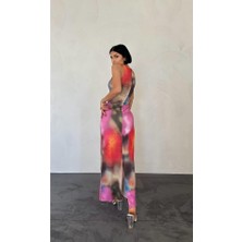 Mrayss  Renkli Batik Desenli Elbise