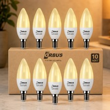 ORBUS E14 LED Ampul 10'LU 4.8W | 3000K Sıcak Işık, 425 lm | Uzun Ömürlü & Enerji Verimli Aydınlatma