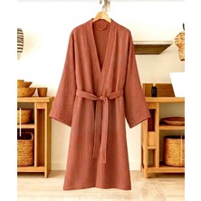 Collessia Home %100 Pamuk Unisex Çift Katlı Müslin Bornoz Müslin Kimono Sabahlık