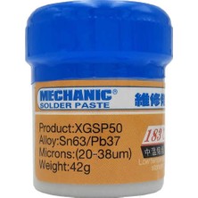 Mechanic Krem Sıvı Lehim Mechanic Solder Paste 42 Gr Xgsp50 183 Derece