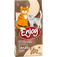 TeknoKapsül Enjoy Kuru Maması, Tavuklu, Yetişkin, 15 kg Kahverengi