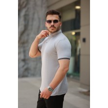 Mrayss  Erkek Düğmeli Yaka Waffle Kumaş Kısa Kollu Tişört
