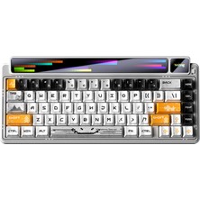 Leobog AMG65 Mekanik Gaming Oyuncu Klavyesi LED Matrix Ekranlı Silent Cotton Candy Switch Rgb Hot Swap Turuncu