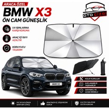OtoÇizgi Bmw X3 Şemsiye Tip Ön Cam Güneşliği Katlanabilir Uv Korumalı Araç Cam Güneşlik
