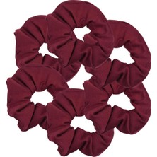 TeknoKapsül Motique Accessories 6'lı Paket Büyük Düz Saç Lastiği Saç Elastikleri-Şarap Rengi