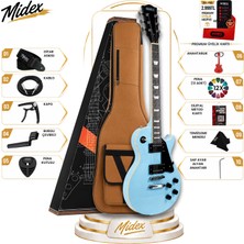 Midex GRX-200LTB Profesyonel Les Paul Kasa Hh Elektro Gitar Seti Turkuaz