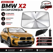 OtoÇizgi Bmw X2 Şemsiye Tip Ön Cam Güneşliği Katlanabilir Uv Korumalı Araç Cam Güneşlik