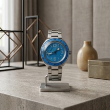 Eski Yeni Antik Vostok Amphibia 96076A Neptune Gmt Otomatik Erkek Kol Saati Mavi Kadran