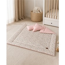 NGN Collection Çift Taraflı Bebek Oyun Matı Oyun Halısı 110X110 cm %100 Pamuk 2’li Yastık Hediyeli Konforlu Oyun Minderi