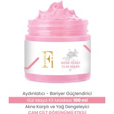 QREMFİ Gül Maya Kil Maskesi | Aydınlatıcı | Bariyer Güçlendirici | Akne Karşıtı | Yağ Dengeleyici | 100 ml