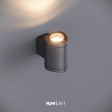 FoneLight GALA320 11 cm Tek Yönlü LED Duvar Apliği Antrasit Alüminyum IP65  3000K Bahçe Cephe Dış Mekan Aydınlatması