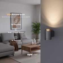 FoneLight GALA320 11 cm Tek Yönlü LED Duvar Apliği Antrasit Alüminyum IP65  3000K Bahçe Cephe Dış Mekan Aydınlatması