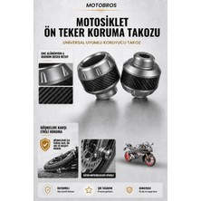 Motobros Motosiklet Aks Koruma Takozu Cf 450SR Uyumlu Motosiklet Ön Teker Takozu - Gri Renk - 2 Adet