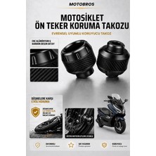 Motobros Motosiklet Aks Koruma Takozu Honda Forza Uyumlu Motosiklet Ön Teker Takozu - Siyah Renk - 2 Adet