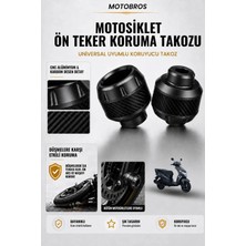 Motobros Motosiklet Aks Koruma Takozu Honda Dio Uyumlu Motosiklet Ön Teker Takozu - Siyah Renk - 2 Adet