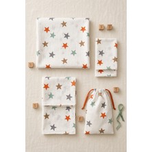 More Home Müslin Bez Battaniye Set 6 Parça Yıldız Desenli