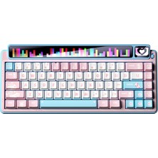 Leobog AMG65 Mekanik Gaming Oyuncu Klavyesi LED Matrix Ekranlı Silent Cotton Candy Switch Rgb Hot Swap Pembe