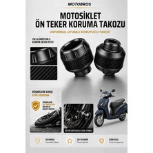 Motobros Motosiklet Aks Koruma Takozu Honda Activa Uyumlu Motosiklet Ön Teker Takozu - Siyah Renk - 2 Adet
