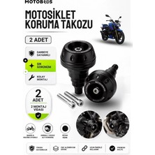 Motobros Motosiklet Koruma Takozu Tvs Apache Uyumlu Motor Takozu Egsoz Koruma Takozu Siyah 2’li Set Universal Grenaj Koruma Takozu Montaj Vidalı