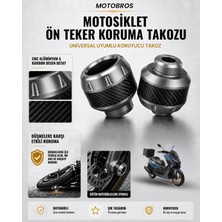 Motobros Motosiklet Aks Koruma Takozu Kuba Newcity Uyumlu Motosiklet Ön Teker Takozu - Gri Renk - 2 Adet