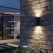 FoneLight Apliken 17 cm Çift Yönlü GU10 LED Duvar Apliği Antrasit Alüminyum IP65 Bahçe Dış Cephe Aydınlatması 14W 3000K