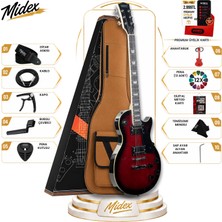 Midex GRX-200RDS Profesyonel Les Paul Kasa Hh Elektro Gitar Seti Kırmızı Sunburs