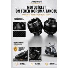 Motobros Motosiklet Aks Koruma Takozu Apec Uyumlu Motosiklet Ön Teker Takozu - Siyah Renk - 2 Adet