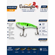 Üzümoğlu Lion Fishing Vıb Blade Sw 14 gr Fire Frog Vibrasyon Sahte Balık – 55 mm Batan (Sinking) – Uv Fosforlu – Tatlı ve Tuzlu Su Uyumlu