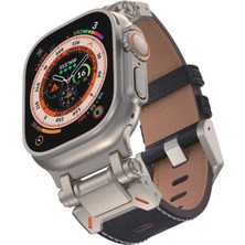 Techno Guru Apple Watch 44MM KRD114 Metal Başlıklı Suni Deri Kordon