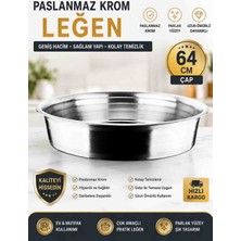 Ness Global 64 cm Paslanmaz Krom Salça Leğeni | Hamur Yoğurma, Turşu Kurma ve Gıda Hazırlama Leğeni