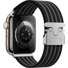Techno Guru Apple Watch 42MM Kordon Hasır Naylon Örgülü ve Özel Metal Toka Tasarımlı Şık KRD133 Kordon