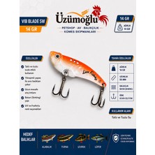 Üzümoğlu Lion Fishing Vıb Blade Sw 14 gr Orange Ghost Vibrasyon Sahte Balık - 55 mm Batan (Sinking) - Uv Fosforlu - Tatlı ve Tuzlu Su