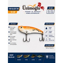 Üzümoğlu Lion Fishing Vıb Blade Sw 14 gr Orange Pearl Vibrasyon Sahte Balık - 55 mm Batan (Sinking) - Uv Fosforlu - Tatlı ve Tuzlu Su