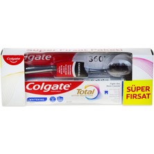 Colgate Süper Fırsat Paket - Total Actıve Protectıon Beyazlık Diş Macunu 50 ml + Charcoal Diş Fırçası