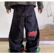 Touz Moda Y2K Vintage Graffiti Desenli Retro Baggy Unisex Jean
