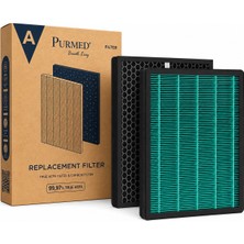Purmed Coway Airmega 300/300S ile Uyumlu AP-1515G HEPA ve Karbon Filtre