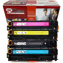 Qstar Hp 125A Cb540A 541A 5 42A 543A Set Muadil Toner Cp1215 Cp1217 Cp1515 Cp1518 Cm1312