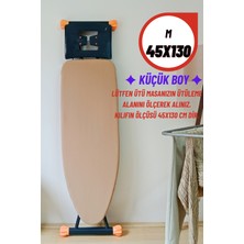 Asev Home Ütü Masası Kılıfı Keçeli Isıya Dayanıklı Ipli Büzdürmeli Stoperli Örtüsü Bezi 45X130 cm Premium Kumaş