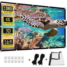 Ekranı, Huanyıngbjb 4K 16:9 Hd Arka Ön Projektör Ekranı Katlanabilir Projeksiyon Ekranı Çift T