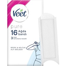 Pure Hipoalerjenik Bikini Bölgesi & Koltuk Altı Için Parfümsüz Sir Ağda Bandı (1 x 16 Adet)