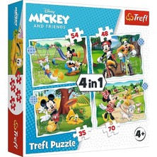 Puzzles - "4'ü 1 Arada" - Mickey Mouse Iyi Günler/disney Standart Karakterleri