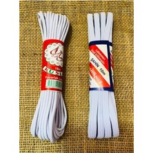 Market 2 Adet Beyaz Bel Paça Don Lastiği (Yuvarlak ve Yassı) 2 x 10 Metre 2ADETLASTIKMIX