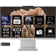 Lenovo Ideacentre 27ILL11 Intel Core Ultra 5 226V 16GB Ram 2tb SSD 27" Full Hd (1920X1080) Freedos F0JW000YTRP310 Beyaz All In One Bilgisayar + Per4 USB Bellek